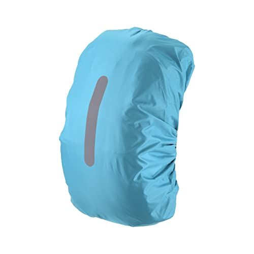 PATIKIL Waterproof Backpack Rain Cover, Non-Slip Backpack Cover with Vertical Reflective Strap Stay Dry for Hiking, Camping, Hunting - color: Light Blue, size: X-Small