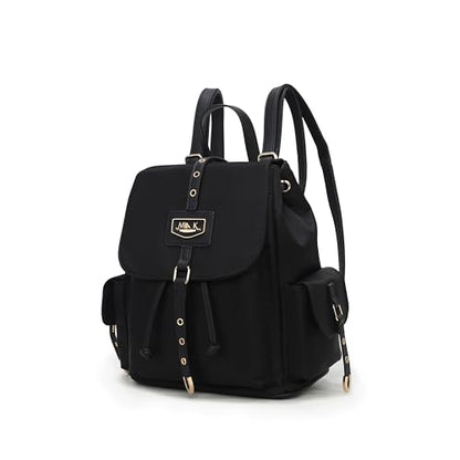 MKF Collection Travel Backpack for Women, Nylon Top Handle Travel bag Roomy Daypack Carry on Backpack by Mia K - color: Black