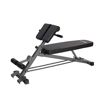 HolaHatha Adjustable Flat & Decline Bench, Weight Lifting and Training Equipment for Full Body Workout - Padded Seat and Dumbbell Storage