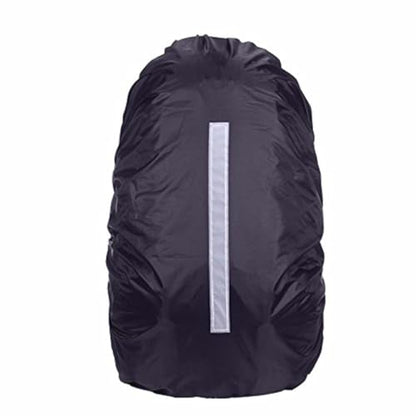 Hi-Visibility Backpack Rain Cover with Reflective Strip 100% Waterproof Ultralight Backpack Cover, Storage Pouch, for Hiking, Camping, Biking, Outdoor, Traveling - color: Black 1 Pack