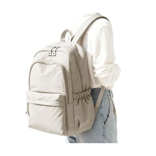 BJLFS Khaki School Backpack for Girls Women Waterproof High School Book Bag Cute Backpack for Men Teens Boys, Lightweight Simple Middle School Back Pack Daypack - color: A0-khaki