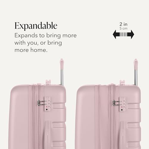 SwissGear 7366 Signature Hardside Expandable Luggage with Spinner Wheels, TSA Lock, Pink, Checked-Medium 23-Inch - color: Pink, size: Checked-Medium 23-Inch