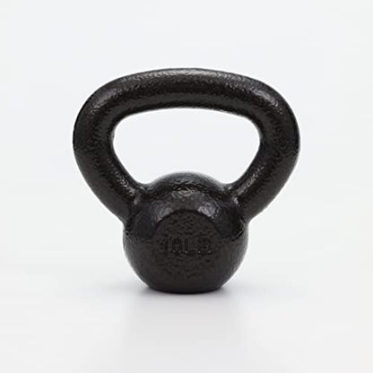 Amazon Basics Cast Iron Kettlebell for Strength Training, Textured Wide Handle, Black