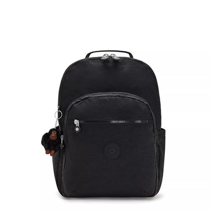 Kipling Women's Seoul 15" Laptop Backpack, Durable, Roomy with Padded Shoulder Straps, Built-In Protective Sleeve - color: True Black 2, size: 12.75''L x 17.25''H x 8''D