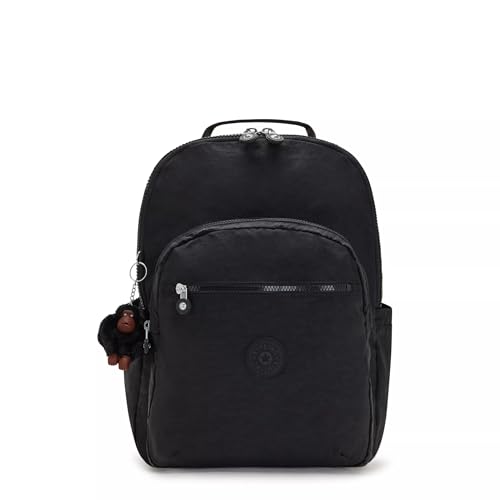 Kipling Women's Seoul 15" Laptop Backpack, Durable, Roomy with Padded Shoulder Straps, Built-In Protective Sleeve - color: True Black 2, size: 12.75''L x 17.25''H x 8''D