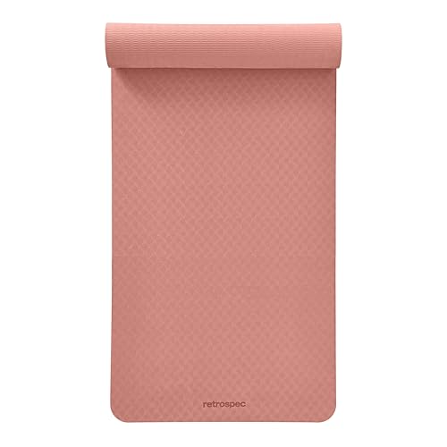 Retrospec Zuma Yoga Mat | 1/2 Inch Thick Non Slip Workout Mat | TPE Exercise Mat for Yoga, Pilates & Stretching | 72x24in - color: Rose
