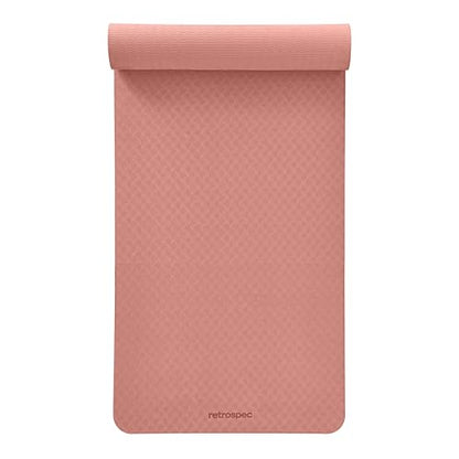 Retrospec Zuma Yoga Mat | 1/2 Inch Thick Non Slip Workout Mat | TPE Exercise Mat for Yoga, Pilates & Stretching | 72x24in - color: Rose