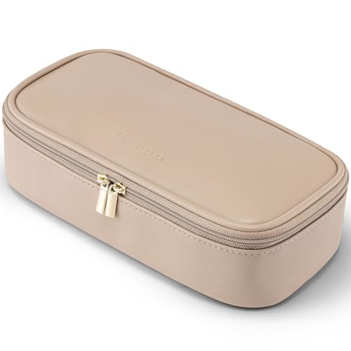 VLANDO Travel Makeup Bag,Small Makeup Bag for Women,Gifts for Women Girls, Makeup Pouch Purse Travel Essentials Toiletries-Toffee - color: 01-Toffee