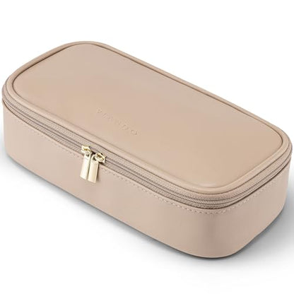 VLANDO Travel Makeup Bag,Small Makeup Bag for Women,Gifts for Women Girls, Makeup Pouch Purse Travel Essentials Toiletries-Toffee - color: 01-Toffee
