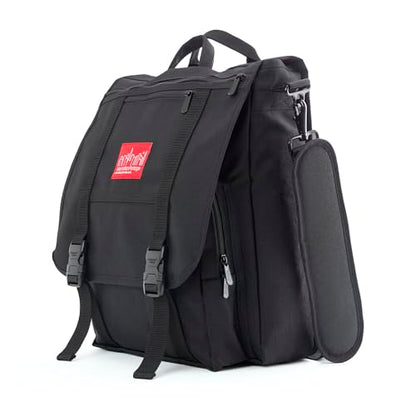 Manhattan Portage Commuter Laptop Bag 3-Way Carry Professional Messenger Backpack with 17" Padded Laptop Sleeve Dual Buckle Flap & Luggage Strap Hybrid Work & College Travel Bag