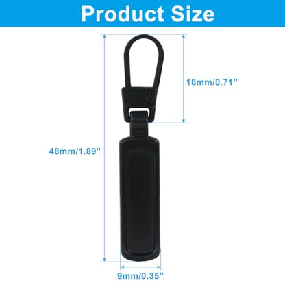 Auvotuis 4Pcs Zipper Pull Replacement for Small Holes, Detachable Tiny Zipper Replacement Slider, Spare Zipper Pulls for Luggage/Jackets/Backpacks/Boots/Purses (Black) - style: Black