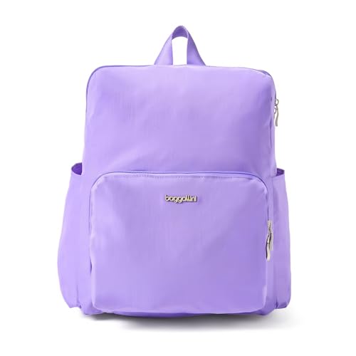 Carryall Packable Lightweight Travel Backpack 14x11" Folding Compact Nylon Washable Weekender Daypack w/Luggage Sleeve - color: Lavender Surf