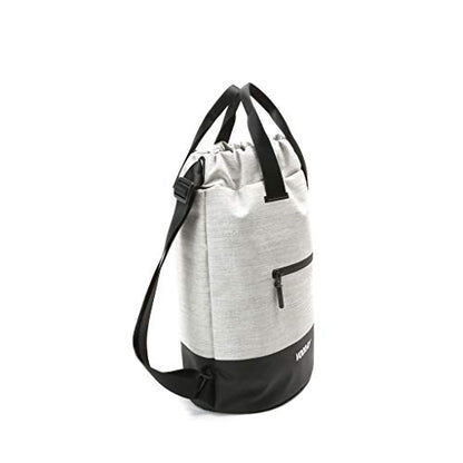 VOORAY 23L Flex Cinch Drawstring Backpack – Lightweight Travel Bag, Weekender & Sports Gym Bag for Women and Men - color: Heather Grey