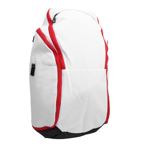 Yinhing Basketball Backpack with Laptop Compartment Large Capacity Lightweight Sports Backpack with Compartment for Wet Dry Separation - color: White Red