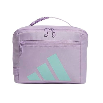 adidas Kids Affiliate Lunch Bag – Insulated Lunchbox for Girls and Boys, 6L - color: Powder Plum Purple/Clear Pink/Semi Flash Aqua Blue