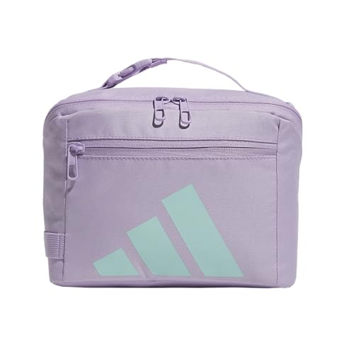 adidas Kids Affiliate Lunch Bag – Insulated Lunchbox for Girls and Boys, 6L - color: Powder Plum Purple/Clear Pink/Semi Flash Aqua Blue