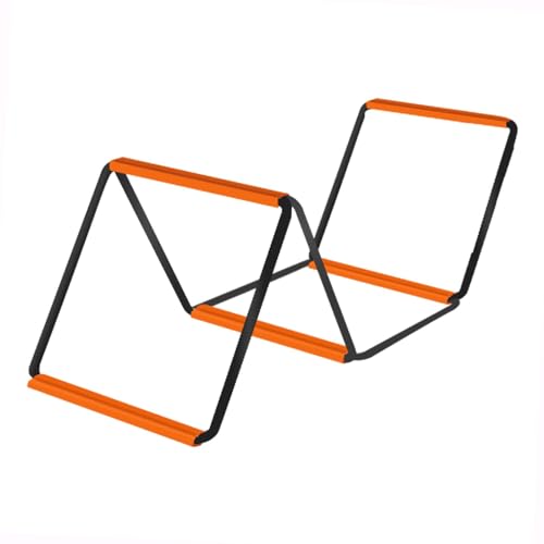 Agility Ladder Soccer Agility Ladder Football Speed Ladder Workout Agility Ladder Carbon Steel Foldable Suitable for Adults Athletes Coaches Team TRAI - size: 4 Grids No Bag
