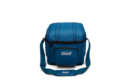 Coleman Chiller Insulated Soft Cooler, Leakproof 9/16/30 Can Cooler with 12+ Hour Ice Retention, Made with Recycled Materials, Great for Lunch, Camping, Beach, Pool, Sports, & More - color: Blue, style: 16 Can