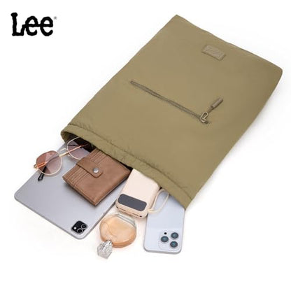 Lee Drawstring Backpack Bag Lightweight Small Gym Swim Beach Bag Water Resistant Sports Sackpack for Men Women, -LEE48-002DKH - color: Dark Khaki