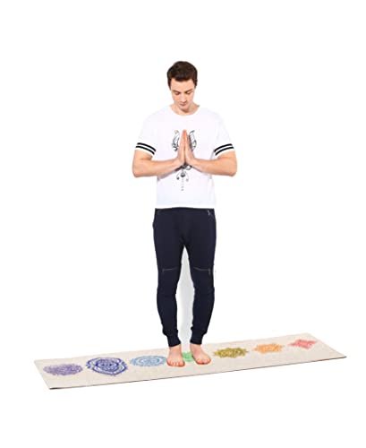 Shakti Warrior Pro Hemp Mat - Artist Designed, Premium Printed Eco-Friendly Non-Slip mat, Great for Regular & Hot Yoga, Pilates, Workouts 72 inch x 24 inch x 3mm Thick - color: Chakra