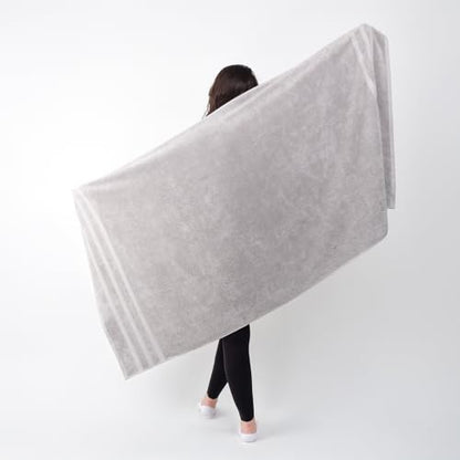 SOFE H&L | Olea Luxury Cotton Turkish Bath Towels Set of 4 Cool Gray | Premium, Soft, Durable, Absorbent | Hotel Quality Plush Towels and Thick Towel Sets - color: Cool Gray, size: Set of 4 - Bath Towel