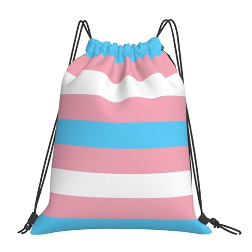 Transgender Pride Flag Drawstring Bag Sport Gym Backpack Beach Travel Sack Draw String Yoga Bag For Men Women - color: Transgender Pride Flag