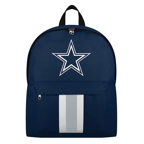FOCO NFL Officially Licensed Team Color Primary Logo Solid Stripe Football Travel Backpack - Dallas Cowboys - Navy - color: Dallas Cowboys