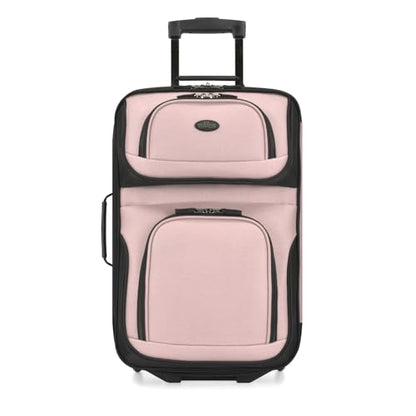 U.S. Traveler Rio Lightweight Softside Rolling Carry-on Suitcase, 2-Wheel Single, Pink - color: Pink, size: 21"