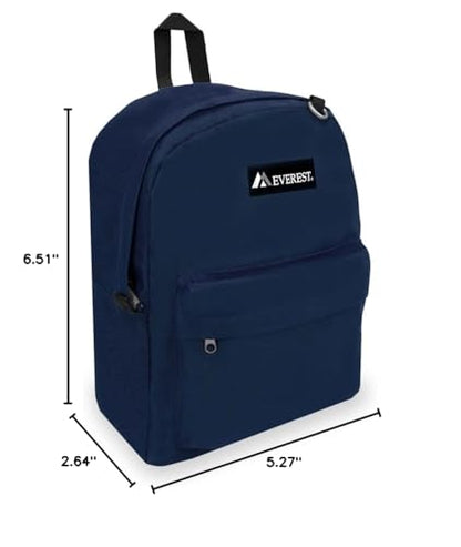 Everest 2045CR Classic Backpack, 16.5", Navy - color: Navy, size: One Size