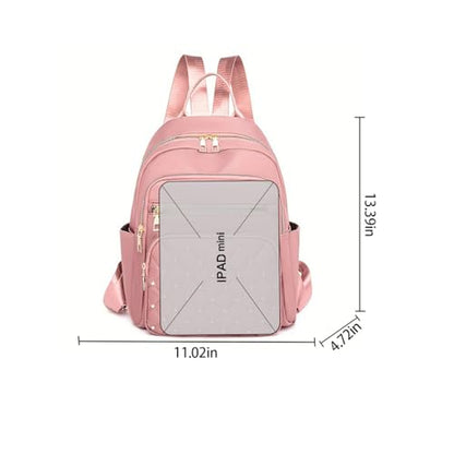 Women Casual Backpack: Multi-Pocket, Large-Capacity, Fashionable & Wear-Resistant - Ideal for Daily Commuting & Travel-Pink - color: Pink