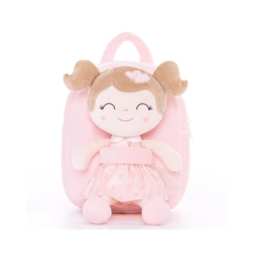 Gloveleya Toddler Backpack Baby Girl Gift Plush Bag Diaper Bag with Pink Flocking Heart Girl Backpack - color: A036 Pink Heart Backpack, size: 9 inches