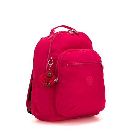 Kipling Seoul Large 15" Laptop Backpack - color: True Pink, size: 12.75''L x 17.25''H x 8''D