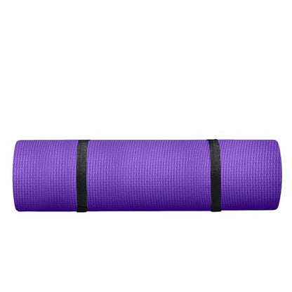 Non Slip Yoga Mat 1/5" Thick High Density Non Slip Anti-Tear Exercise Mat with Carrying Strap Hot Yoga Mat for Pilates, Workouts, Floor, Home Yoga, Stretching, Fitness, Gym - color: Purple
