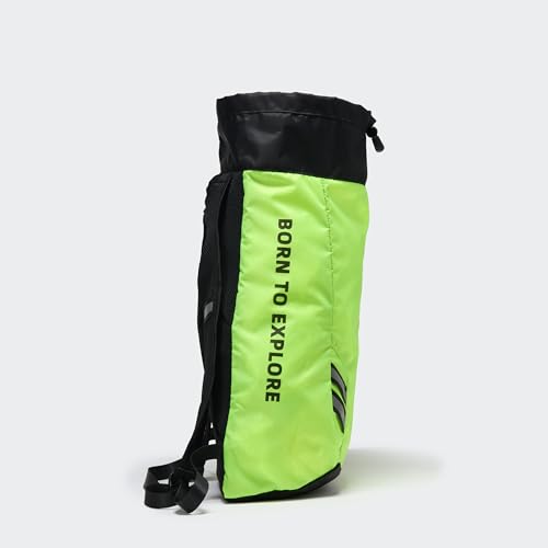 Pander Drawstring Backpack with Adjustable Shoulder Straps, Slim Gym Cinch Sack with Side Zipper Pocket, Machine Washable Polyester Daypack for Travel & Workout, Green - color: Green