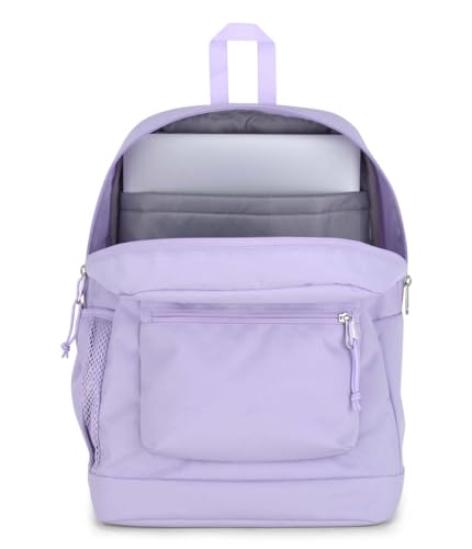 JanSport Cross Town Plus Backpack - Large Main Compartment, Side Water Bottle Pocket, 15-Inch Padded Laptop Sleeve - Pastel Lilac - color: Pastel Lilac