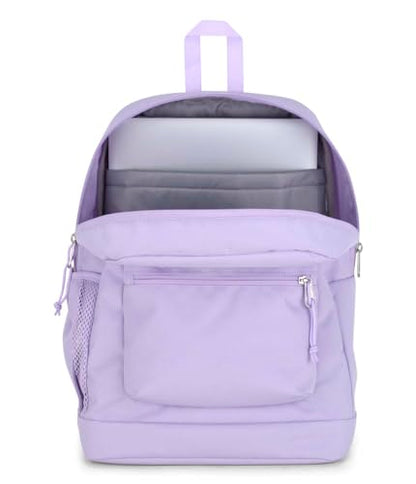 JanSport Cross Town Plus Backpack - Large Main Compartment, Side Water Bottle Pocket, 15-Inch Padded Laptop Sleeve - Pastel Lilac - color: Pastel Lilac