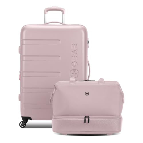 SwissGear 7366 Signature Hardside Expandable Luggage with Spinner Wheels and TSA Lock, Weekender Tote, Pink, 2-Piece Set (Weekender/27) - color: Pink, size: 2-Piece Set (Weekender/27")