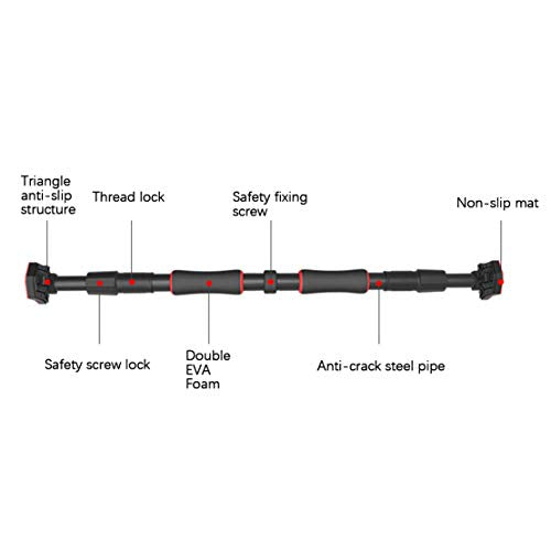 AKT Pull Up Bar Door Frame, Adjustable to Doors with a Width of Pull Up Bar Made of Sturdy Steel, No Drilling - Max User Weight up to 200kg,66-100cm