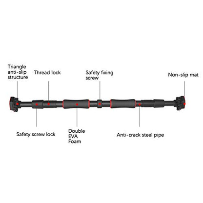 AKT Pull Up Bar Door Frame, Adjustable to Doors with a Width of Pull Up Bar Made of Sturdy Steel, No Drilling - Max User Weight up to 200kg,66-100cm