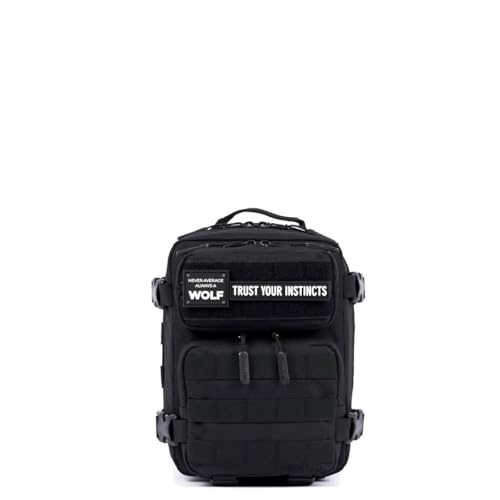 WOLFpak 9L Mini Tactical Backpack (Alpha Black) | Compact, Small Everyday Carry Bag for Gym, School, Travel | Durable, Water-Resistant Daypack with Molle System and Patch Panel - color: Alpha Black