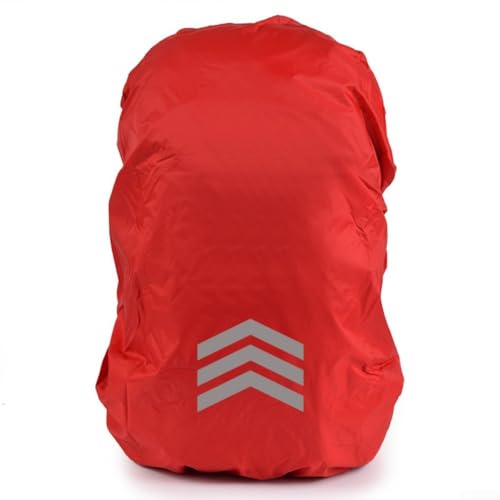 Reflective Backpack Rain Cover Waterproof Rucksack Protector with Elastic Strap for Cycling Hiking Camping Outdoor Gear Weather Shield Lightweight Portable Pack Rain Guard Red(XL Red) - color: Red, size: XL