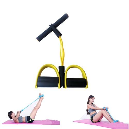 Fashion Puller Exercise,4 Tube Foot Pedal Resistance Band,Elastic Yoga Resistance Band for Women,Multifunctional Pedal ResistanceBand with Handles for Arm,Waist Training & Stretching,Fitness - color: #F