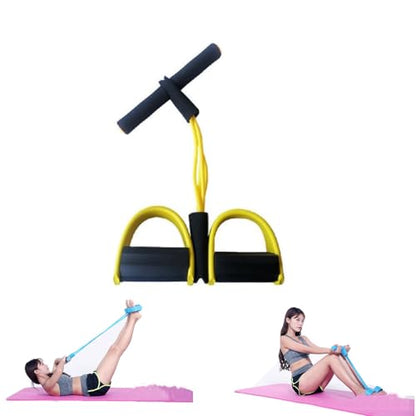 Fashion Puller Exercise,4 Tube Foot Pedal Resistance Band,Elastic Yoga Resistance Band for Women,Multifunctional Pedal ResistanceBand with Handles for Arm,Waist Training & Stretching,Fitness - color: #F