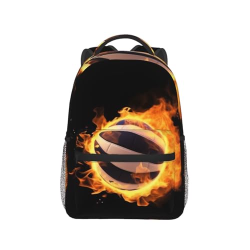 Burning volleyball pictures Travel Backpack for Men & Women 15.6 inch Laptop Backpack Waterproof Work Back Pack - color: Burning Volleyball Pictures