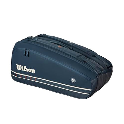 WILSON 2025 Roland-Garros Tennis Racket Bags - color: Dark Navy, size: Holds up to 9 Rackets
