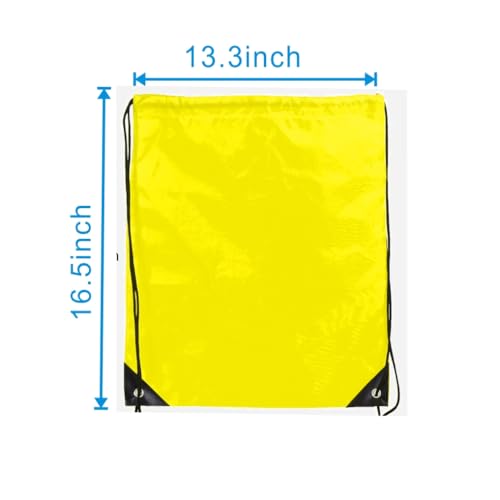 Drawstring Backpack Bulk 24Pcs Draw String Backpack Bags DIY Gym Sports Traveling Yoga Cinch Bag Sackpack Drawstring(yellow) - color: Yellow