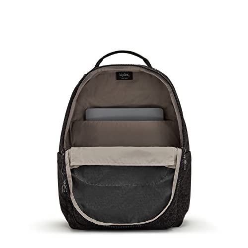 Kipling Women's Seoul 15" Laptop Backpack, Durable, Roomy with Padded Shoulder Straps, Built-In Protective Sleeve - color: Signature Emb, size: 12.75''L x 17.25''H x 8''D