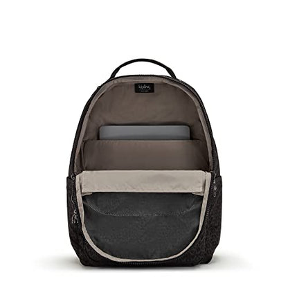 Kipling Women's Seoul 15" Laptop Backpack, Durable, Roomy with Padded Shoulder Straps, Built-In Protective Sleeve - color: Signature Emb, size: 12.75''L x 17.25''H x 8''D