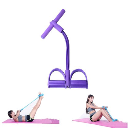 Fashion Puller Exercise,4 Tube Foot Pedal Resistance Band,Elastic Yoga Resistance Band for Women,Multifunctional Pedal ResistanceBand with Handles for Arm,Waist Training & Stretching,Fitness - color: #D