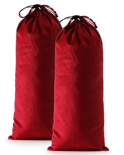2 Pcs Single Shoe Bags for Travel, Dust Velvet Bag, Rio Red, 17.3x8.6 Inch | Washable & Reusable Travel Shoe Bags, Dustproof Shoe Bags with Drawstring Closure, Suitable for Travel, Home Storage - color: Rio Red, size: 17.3"x8.6"
